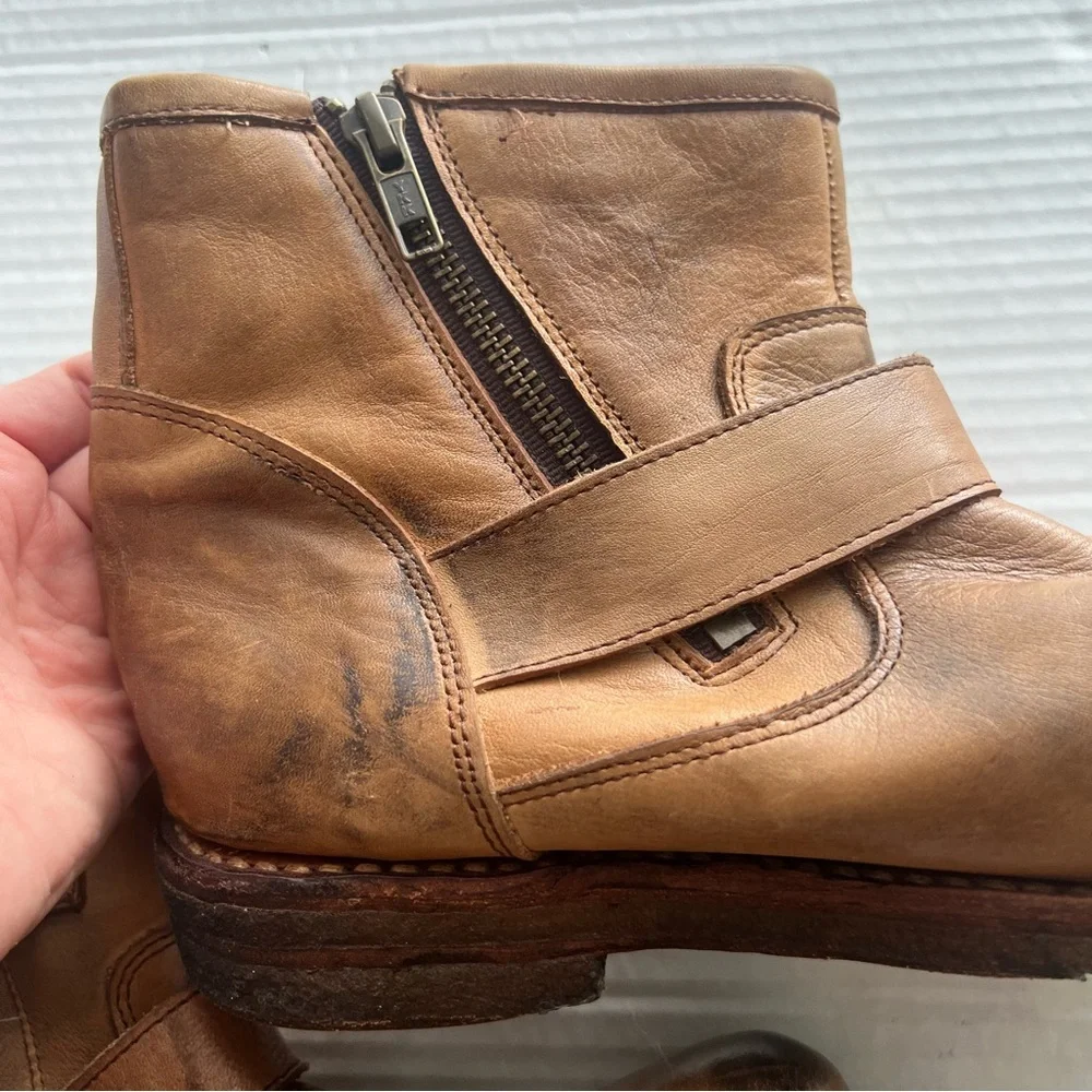 Bed Stu Women’s Tan Brown Spunky Motorcycle Boots Size 8.5 - Picture 3 of 11